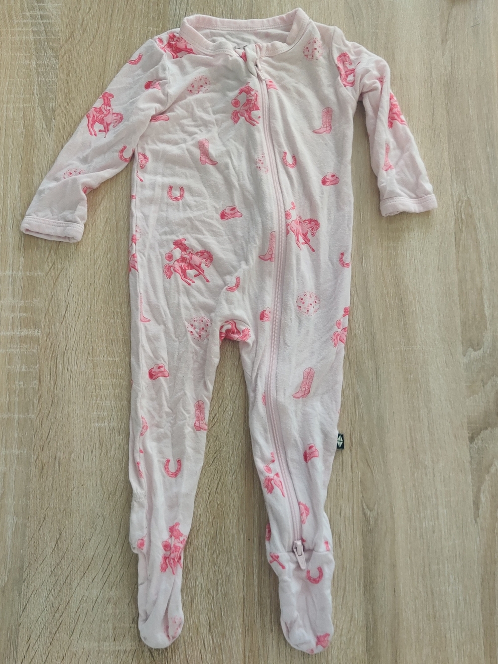 Kyte BABY Light Pink Cowboy Print Footed One-Piece Size 3-6mo